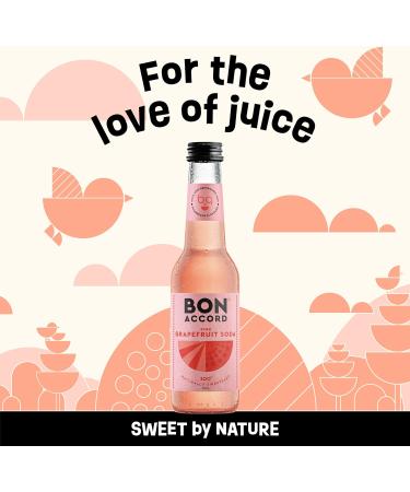 Pink Grapefruit Soda 275ml Pack of 12 From Bon Accord Plant Based Pink Grapefruit Fizzy Soft Drink with Natural Flavours and No Artificial Sweeteners - Buy Online on SooperMarket.com