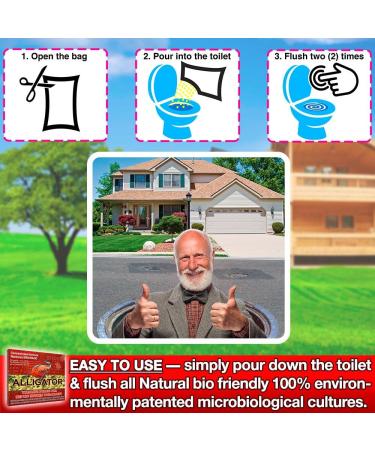Septic Treatment  Tank Cleaner  Safe Enzyme and Bacteria for Best Septic Tank Treatment  Flush Toilet Closet with bio Active Organic Powder Monthly for Aerobic Odor and Sludge drainfield Control - Buy Online on SooperMarket.com
