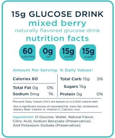 Transcend Mixed Berry Glucose Shots 12 Pack - Fast Acting Blood Sugar Support for Diabetics - Gluten Free Vegan Formula - 15g Dose - Made in USA - 2.5oz Each (Pack of 12) - Buy Online on SooperMarket.com