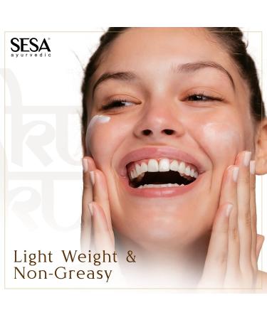 SESA 8% Kumkumadi Kesar Day Cream SPF 20 - Ayurvedic Skin Brightening Moisturizer with Saffron & Sandalwood | Hydrating Face Cream for Men & Women - 50 gm - Buy Online on SooperMarket.com