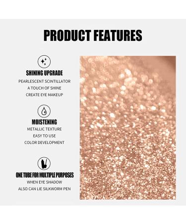 Shimmering Liquid Glitter Eyeshadow | Long-Lasting Sparkling Eye Makeup | Highlighter | 8 Colors Available (#03 Misty Sands) - Buy Online on SooperMarket.com