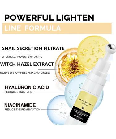 Snail Peptide Eye Cream with Snail Mucin + Niacinamide Eye Serum Roller Snail Eye Cream for Dark Circles and Puffy Eyes Under Eye Cream Anti Aging Anti Wrinkle Fine Lines Korean Skin Care - Buy Online on SooperMarket.com
