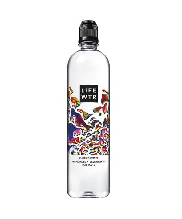 LIFEWTR Premium Purified Water 23.7 Fl Oz (Pack of 12) - pH Balanced with Electrolytes - 100% Recycled Plastic Bottles - Buy Online on SooperMarket.com