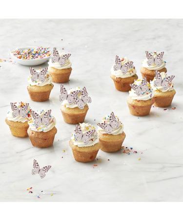48 Piece Alegre Butterflies Cupcake Topper - Edible Tortendeco Decorations for Birthday Cakes - Black & White Butterfly Muffin Decor - Buy Online on SooperMarket.com