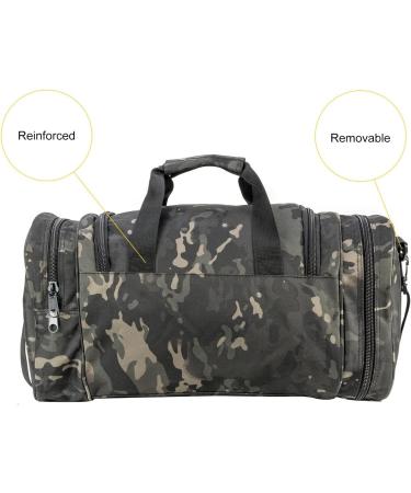 PANS Military Waterproof Duffel Bag with Shoes Compartment - Black Multicam | Tactical Outdoor Gym Bag for Sports Travel & Camping - Buy Online on SooperMarket.com