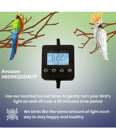 Bird Cage Light with Chew Guard for Hookbill Birds - Full Spectrum LED Pet Light by M&M Cage Co. | Simulates Natural Environment - Hookbill Light 18 - Buy Online on SooperMarket.com