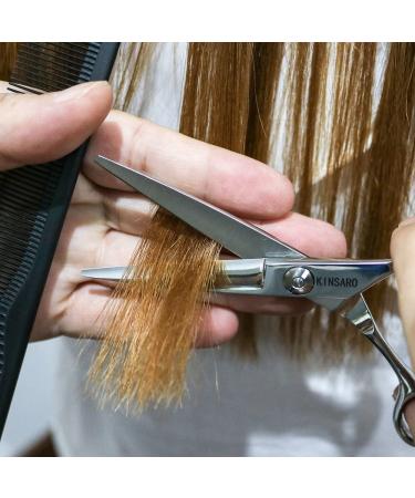 Kinsaro 5.5 Barber Scissors - Professional 440C Hair Cutting Shears with Silvery Convex Blades - Buy Online on SooperMarket.com