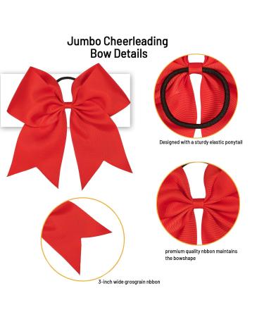 Whales Red Hair Loops - 2-Piece Big Ripband Elastic Hair Bands | Cheer Bows & Ponytail Holders for Girls & Toddlers - Buy Online on SooperMarket.com