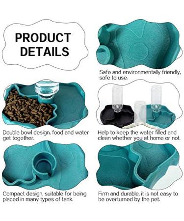 QIODAZOO Bowls for Reptiles Amphibians Tortoise Accessories 2 IN 1 Reptile Feeding Dish Automatic Dispenser Tortoise Water Dish Lake Blue - Buy Online on SooperMarket.com