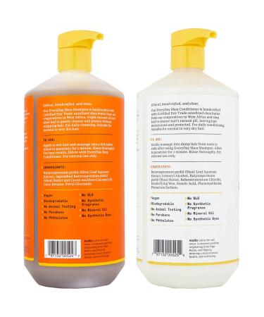 Alaffia EveryDay Shea Shampoo & Conditioner for Dry Hair | Moisturizing & Restoring with Fair Trade Unrefined Shea Butter | 32 oz | International Shipping Available - Buy Online on SooperMarket.com