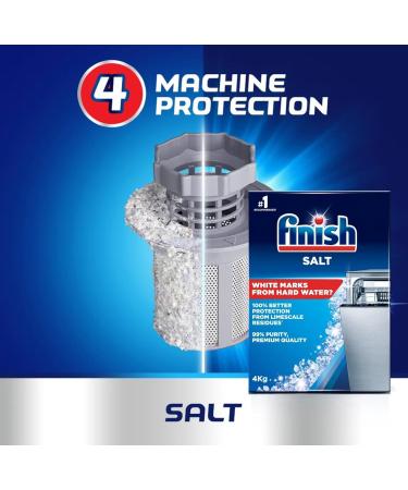 Finish Dishwasher Salt 4kg Protection from Limescale Residues Premium Quality - Buy Online on SooperMarket.com