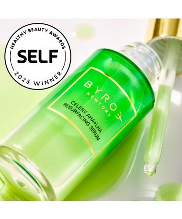 Byroe Exfoliating AHA Serum - Gentle Celery Resurfacing Serum for Acne-Prone Skin | Pore Minimizer with Vitamin 12 Complex & LHA | Vegan 30 ML - Shop Internationally - Buy Online on SooperMarket.com