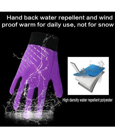 Amrta Kids Winter Gloves - Waterproof Thermal Mittens for Boys and Girls - Anti-Slip - Touchscreen - Purple Large - Buy Online on SooperMarket.com