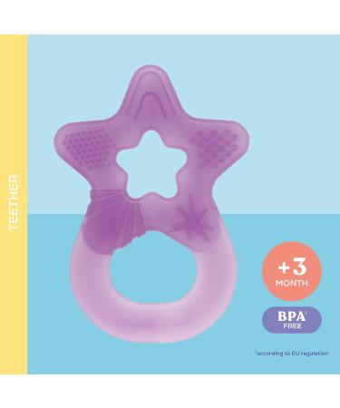 Dentistar Bei ring 2 Set - Soft Baby Teether for 3+ Months - Dental Aid & Massage - Made in Germany - Purple - Buy Online on SooperMarket.com