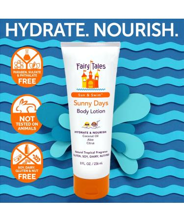 Fairy Tales Sun & Swim After Sun Lotion for Kids - Hydrating Aloe & Coconut Oil Care - 8 oz - Buy Online on SooperMarket.com
