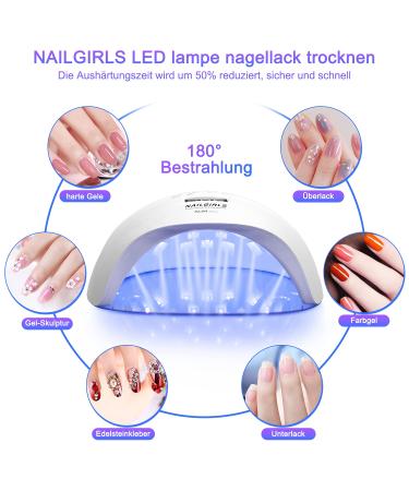 NailGirls 150W LED UV Nail Lamp - Fast Drying Nail Dryer with Auto Sensor & LCD Display | Removable Magnetic Plate for Gel Nails - Perfect for Finger & Toenail Studios - Buy Online on SooperMarket.com