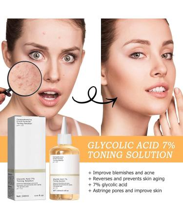 Glycolic Acid 7% Toning Solution with Hyaluronic Acid - Exfoliate, Brighten, and Rejuvenate - 240ml - Buy Online on SooperMarket.com