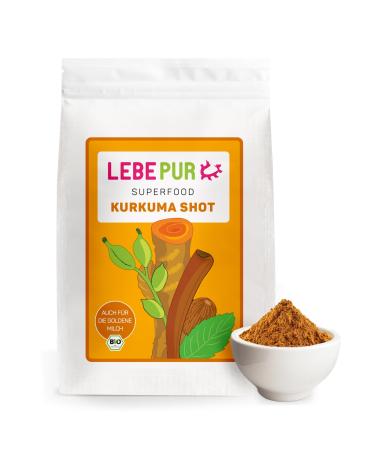 Leepur Bio Turmeric Shot 500g |High curcuming content: 2 200mg/ 100g |Curcuma Shot Ginger Shot |100% organic seasoning mix for drinks |Natural Turmeric Shot