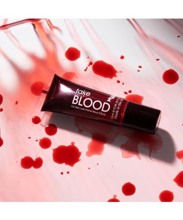 Moon Terror Fake Blood 10ml with Applicator | SFX Makeup for Halloween Vampire Zombie Theatre | Special Effects Red - Buy Online on SooperMarket.com