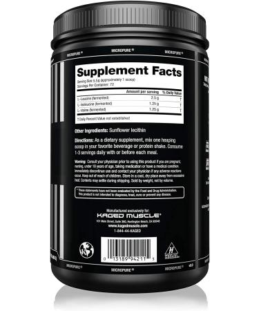 KAGED MUSCLE Fermented BCAA Powder | Vegan, Non-GMO, 72 Servings | Plant-Based Amino Acids for Protein Synthesis - Buy Online on SooperMarket.com