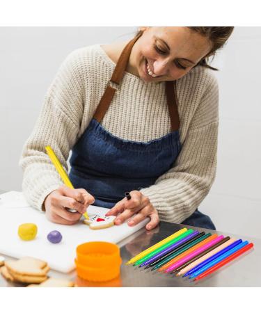 12/24 Pcs Edible Food Pens - Cuisine Coloring Pen Refreshments Color Markers | Cuisine Grade Icing Pens Food Refreshments Gourmet Writers Cake Coloring Markers for Stencils Stamping 6.96 Inches 12 PCS - Buy Online on SooperMarket.com