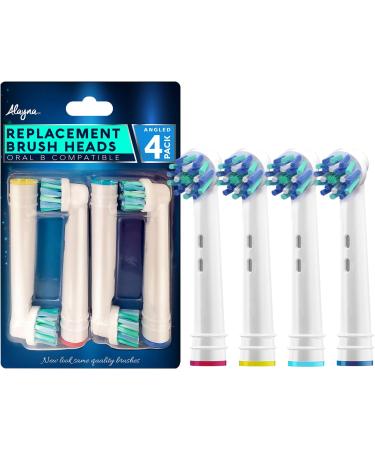 Alayna Replacement Brush Heads - Pack of 4 Cross Style Electric Toothbrush Heads Compatible with Oral B Braun Bases - Buy Online on SooperMarket.com
