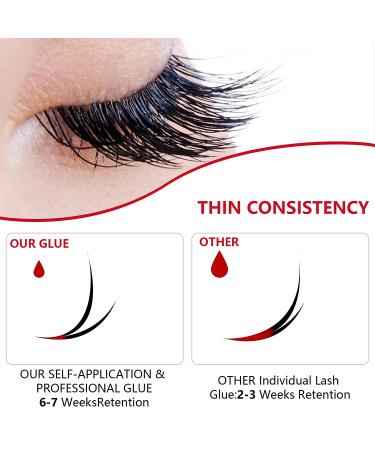 Sensitive Eyelash Extension Glue - 6-7 Weeks Retention | Professional Lash glue for Sensitive Eyes - Extra Strong Bond | 5ml Black - Buy Online on SooperMarket.com