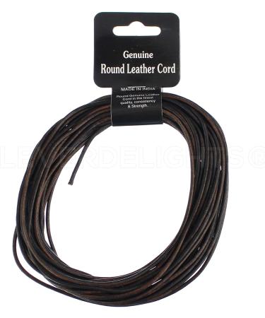 Genuine Leather Cord - 1/16 Round - 25 Feet - Dark Brown | CleverDelights - Buy Online on SooperMarket.com