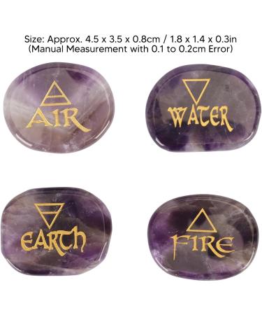 Earth Air Fire Water Stones Triangular Crystals Symbols Flake Reiki Oval Stamps (Purple) - Buy Online on SooperMarket.com