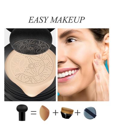 AGETITY Mushroom Head Liquid Foundation Concealer - Lasting Nude Makeup Moisturizing CC Liquid Foundation for Even Skin Tone - Natural Air Cushion BB Cream - Buy Online on SooperMarket.com