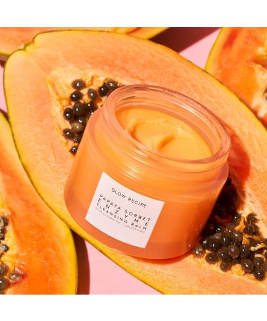 Glow Recipe Papaya Sorbet Enzyme Cleansing Balm 100ml - Facial Exfoliator & Makeup Remover with Papaya Seed Oil, Blueberry Extract & Apricot Kernel Oil - Buy Online on SooperMarket.com