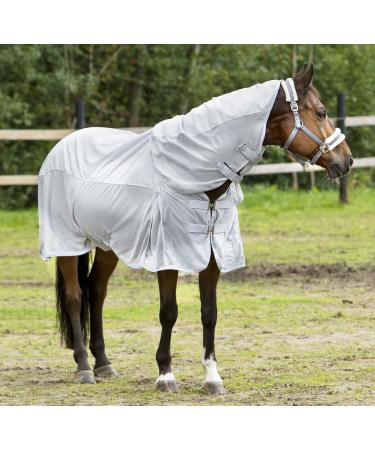 HORZE Horse Blanket Nevada Combo Rain Blanket and Fly Sheet for Horse and Pony Grey 145 145 Lunar Rock Grey