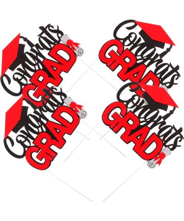 16 pcs Graduation row grad cake topper graduation cake insert 2023 cake toppers Graduation Decorations Class of 2023 Grad Picks snacking cakes cupcake topper appetizer mini Paper Redx4pcs 14X7.5CMx4pcs - Buy Online on SooperMarket.com