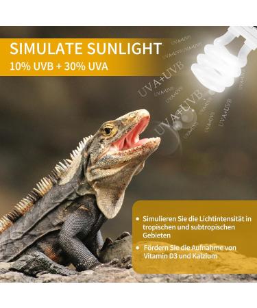 Buy Lucky Herp UVB Lamp for Reptiles - Compact 13W E27 UVB 10.0 Ideal for Turtles Chickens & Amphibians - International Shipping Available - Buy Online on SooperMarket.com