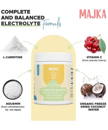 Majka Organic Hydration Booster Powder for Lactating & Pregnant Moms - Safe Supplement for Energy & Breast Milk Supply - Vegan & Gluten-Free (Coconut, 30 Servings) - Buy Online on SooperMarket.com