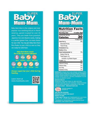 Baby Mum-Mum Organic Super Berries Rusks 1.76 oz - 24 Count, Pack of 6 | Organic Super Berries Snack for Babies - Buy Online on SooperMarket.com