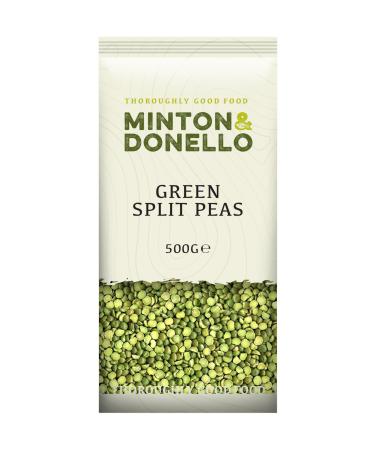 Minton & Donello - Organic Green Split Peas Nutrient-Rich Ideal for Soups & Stews 6 x 500g