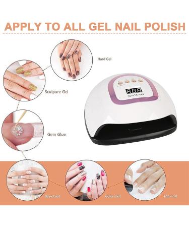 Yurayisen 220W UV LED Nail Lamp for Gel Polish 4 Timers Large Space Gel Curing Lamp Nail Dryer - Buy Online on SooperMarket.com