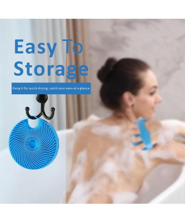 HIEERBUS Silicone Body Scrubber Gentle Exfoliating Body Scrubber in Shower Silicone Loofah with Easily Lather Bristles Long Lasting and More Hygienic Than Traditional Shower Loofah 1Pack Blue  - Buy Online on SooperMarket.com