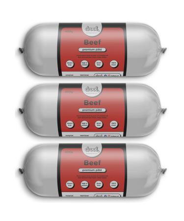 Drool Pet Products Dog Food Pate | Triple pack | 3 x 400g Premium Pate | Beef