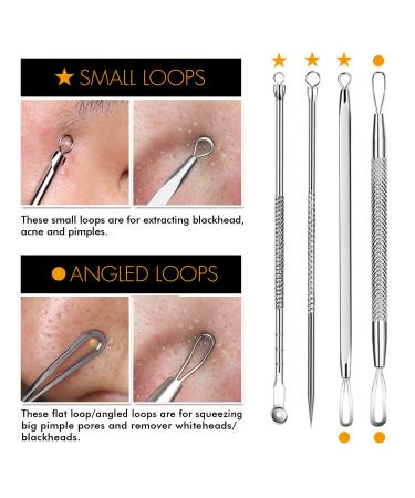 Blackhead Remover Kit - 7-Piece Pimple Extractor Tool Set for Facial Acne Treatment - Blemish Whitehead Popping Zit Removal - Metal Case Included - Buy Online on SooperMarket.com