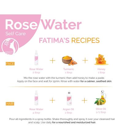 Fatima's Garden 100% Organic Rose Water Toner Spray - 3.4 Fl oz/100ml (Pack of 1) | ECOCERT & USDA Certified | For Face, Body, Hair | Vegan & Cruelty-Free - Buy Online on SooperMarket.com
