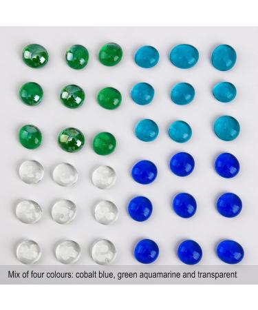 Hisredsun 290 Pcs Mixed Color Glass Pebble Stones - 1.35kg Decorative Vase Fillers & Aquarium Gems - 17-20mm Flat Marble Pearls - Buy Online on SooperMarket.com