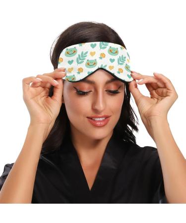Haskirky Light Blocking Eye Mask - Breathable & Adjustable for Men and Women | Perfect for Travel, Yoga, Meditation | Deep Sleep Mask for Office | Cartoon Green - Buy Online on SooperMarket.com