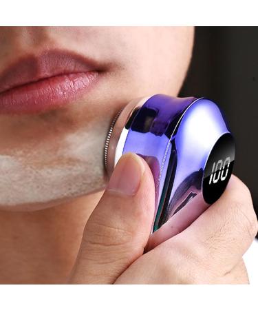 Buy Mini Electric Beard Clipper | Digital Display Stainless Steel Compact & Waterproof Trimmer for Men - Gradient Blue - Buy Online on SooperMarket.com