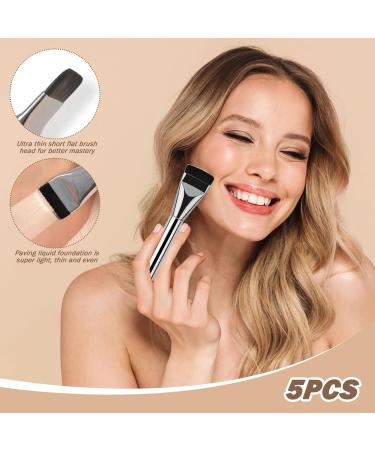 Flat Makeup Brush Flat Brush 5PCS Liquid Brush Streak-Free Ultra Thin Concealer Brush for Liquid Cream Powder Buffing - Buy Online on SooperMarket.com