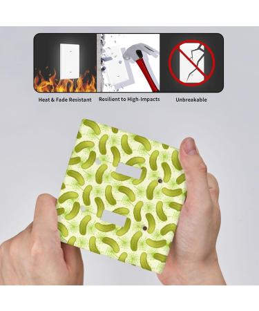 Wall Plate Sushi Dill Pickles picture Toggle Light Switch Covers Decorator 2 Gang Outlet Plate Durable 4.5X4.5 in - Buy Online on SooperMarket.com