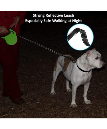 Philorn 5m Reflective Retractable Dog Leash for Medium & Large Dogs | Flexible One-Button Block | Non-Slip Handle | Up to 50kg - Green - Buy Online on SooperMarket.com