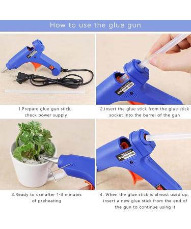 ZFYOUNG Mini Hot Glue Gun Set - 10 Glue Sticks Included | 20w Blue Hot Glue Gun for Quick Repairs, Artist DIY Art, and Home Projects - Buy Online on SooperMarket.com