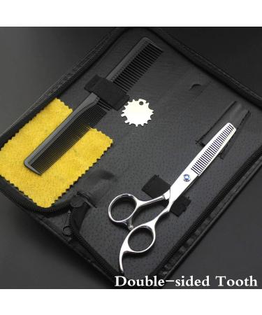 Purple Dragon 6.0 inch Sliver Salon Hair Thinning Scissors with Bag- Perfect for Professional Hairdresser (Double-sided Tooth) - Buy Online on SooperMarket.com